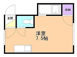 サウスヒル23 ワンルームの間取図画像