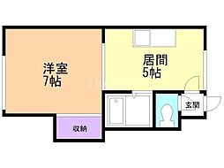 ルピナス南平岸 1DKの間取図画像