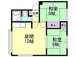 リトルアイランド 2LDKの間取図画像