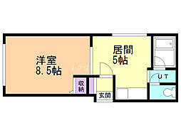 グランメールパレ 1DKの間取図画像