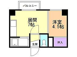 伊丹地所豊平コート 1DKの間取図画像