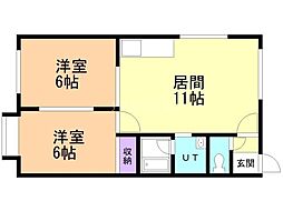 グランドパレス真栄 2LDKの間取図画像