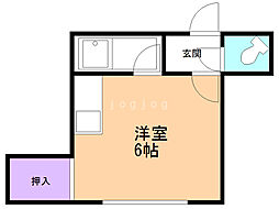 キャンパスビル ワンルームの間取図画像