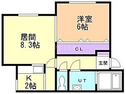 SunnyPlace1 1LDKの間取図画像