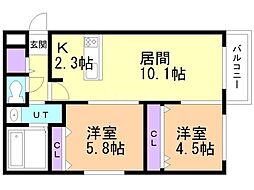 間取図画像 2LDK
