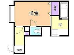 アメニティS20 1Kの間取図画像