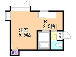 FTコーポ 1Kの間取図画像