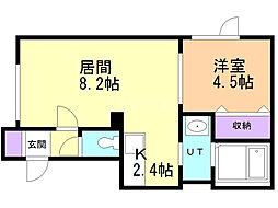 ハイツフジ 1LDKの間取図画像