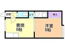 ロンバード1 1DKの間取図画像