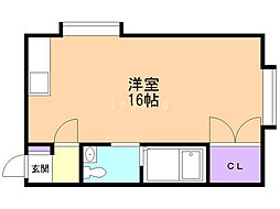 サンホームマンションNo.8 ワンルームの間取図画像
