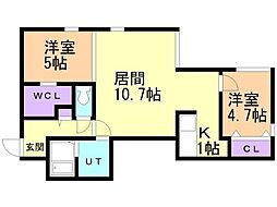 HEIMATTOYOHIRA 2LDKの間取図画像