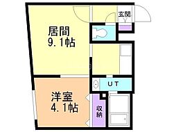 ヴィヴレ平岸 1LDKの間取図画像