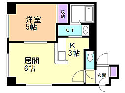 アールコート美園 1LDKの間取図画像