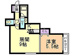フォンテーヌ福住 1LDKの間取図画像