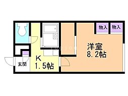 レオパレス新さっぽろ3 1Kの間取図画像