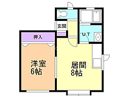エクセルポート21 1LDKの間取図画像