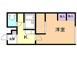 レオパレス美園アグリ 1Kの間取図画像