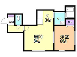 カーサ豊平公園 1LDKの間取図画像