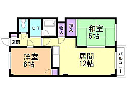 ブルーパレス2・4 2LDKの間取図画像