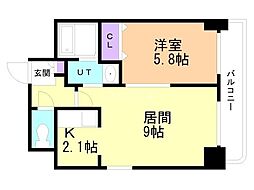 ビアン・シュール 1LDKの間取図画像