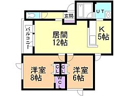 エターナルライトC 2LDKの間取図画像
