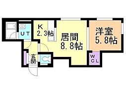 citypremier水車町 1LDKの間取図画像
