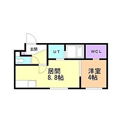 CHARLOTTE月寒(シャルロット月寒) 1LDKの間取図画像