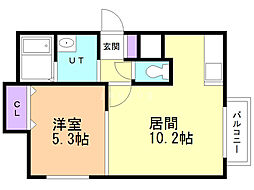 LePhare平岸ANNEX 1LDKの間取図画像