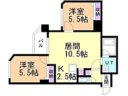ラフィネ豊平 2LDKの間取図画像