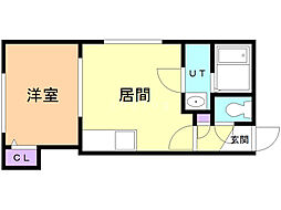 HONU豊平B 1DKの間取図画像