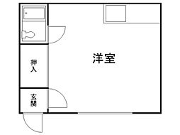 北菱パークハイツ ワンルームの間取図画像