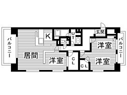 グラティア平岸 3LDKの間取図画像