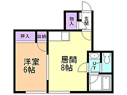 ロータスハイツ澄川 1LDKの間取図画像