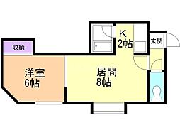 コンフォートK152 1LDKの間取図画像
