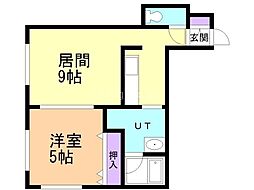 ラ・ヴィーニュ1 1LDKの間取図画像