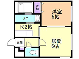ブリリアント平岸 1LDKの間取図画像