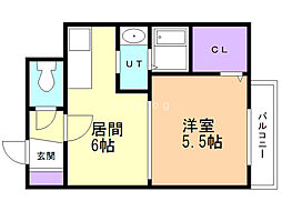 エクセレントハウス豊平37 1DKの間取図画像
