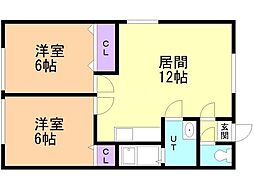 寿住ハイツ 2LDKの間取図画像