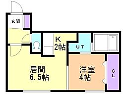 アンコール・豊平公園 1LDKの間取図画像