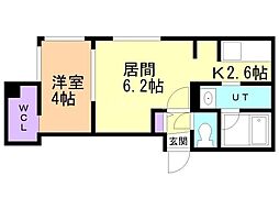Flap福住(フラップ) 1LDKの間取図画像