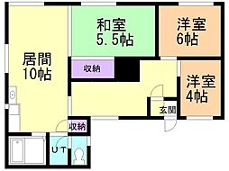 ソシアル向井 3LDKの間取図画像