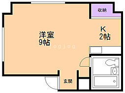 クラブリバティー 1LDKの間取図画像
