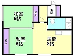 第2豊水ビル 2LDKの間取図画像