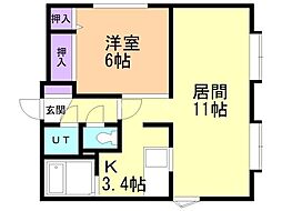ジュウピターN.A 1LDKの間取図画像