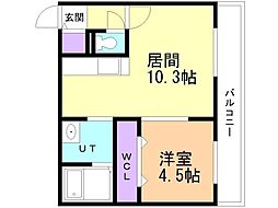 カレラ平岸 1LDKの間取図画像
