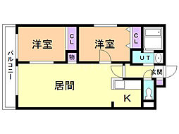 エクセル豊平 2LDKの間取図画像