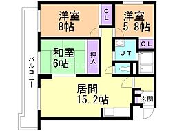 リバーサイドヒルズ西岡公園 3LDKの間取図画像