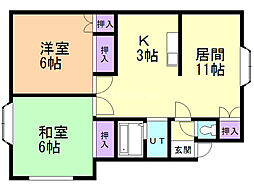 グリーンハウス97 2LDKの間取図画像