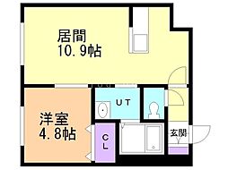 札幌市豊平区平岸三条10丁目マンション 1LDKの間取図画像