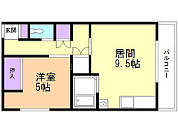 クリーンハイツ 1LDKの間取図画像